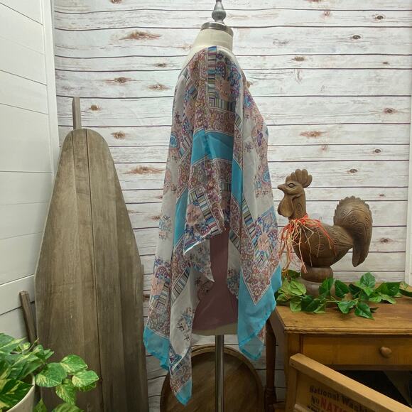 ROZ & ALI Handkerchief Tank Top Combo Shirt Top Blouse Size S Mandala Paisley - Picture 3 of 9